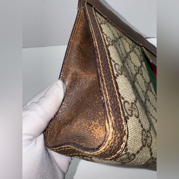 Vintage Gucci Clutch Bag Brown PVC - Picture 13 of 15